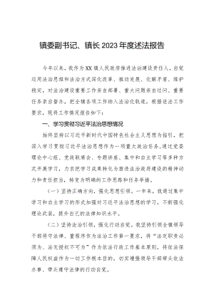 镇委书记2023年度述法报告五篇.docx