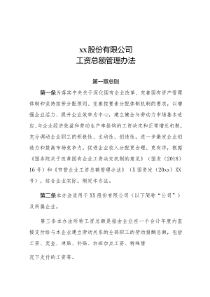 混改公司工资总额管理办法.docx