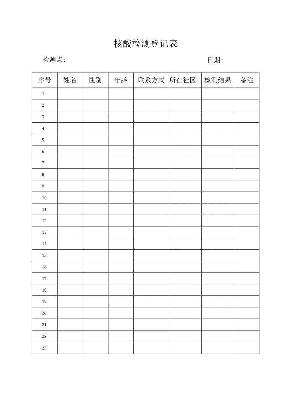 核酸检测登记表.docx_第1页