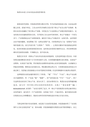 集团企业多业务复杂系统管理模式（杨少杰）.docx