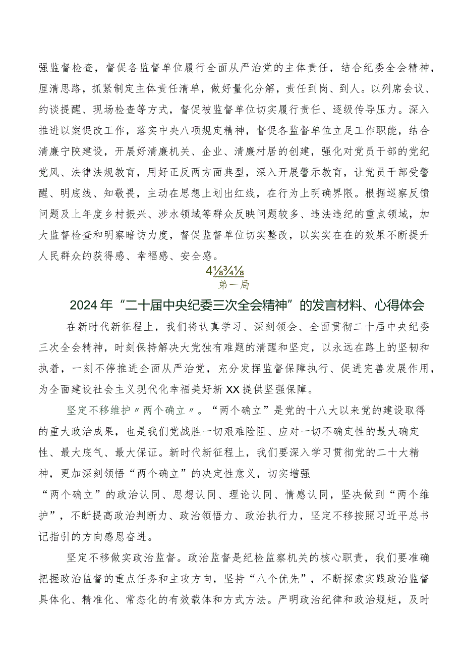 （八篇）二十届中央纪委三次全会精神的发言材料及心得体会.docx_第2页