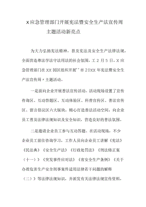 X应急管理部门开展宪法暨安全生产法宣传周主题活动新亮点.docx