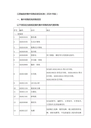 江西省政府集中采购目录及标准（2024年版）.docx