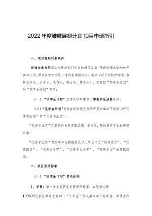 2022年度“雏鹰展翅计划”项目申请指引.docx