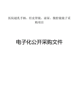 医院超乳手柄、经皮肾镜、泌尿、腹腔镜镜子采购项目招标文件.docx