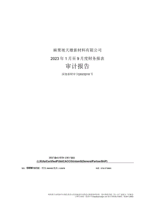 _ST三盛：麻栗坡天雄新材料有限公司2023年1月至9月度财务报表审计报告.docx