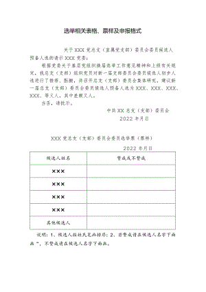 选举相关表格、票样及申报格式.docx