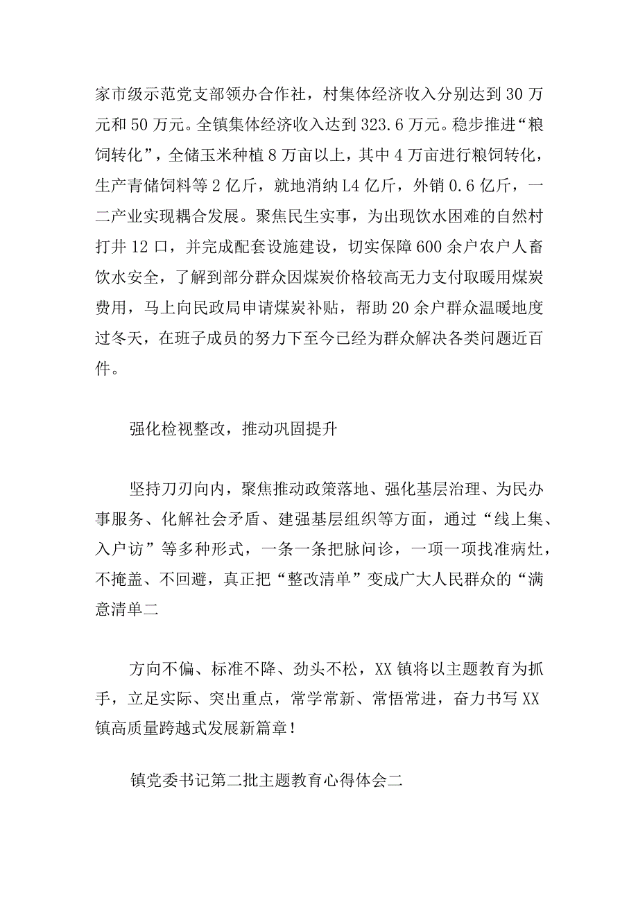 镇党委书记第二批主题教育心得体会5篇.docx_第2页