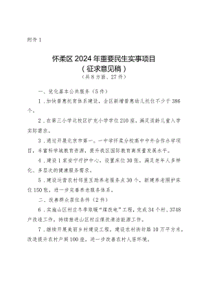 怀柔区2024年重要民生实事项目（征求意见稿）.docx