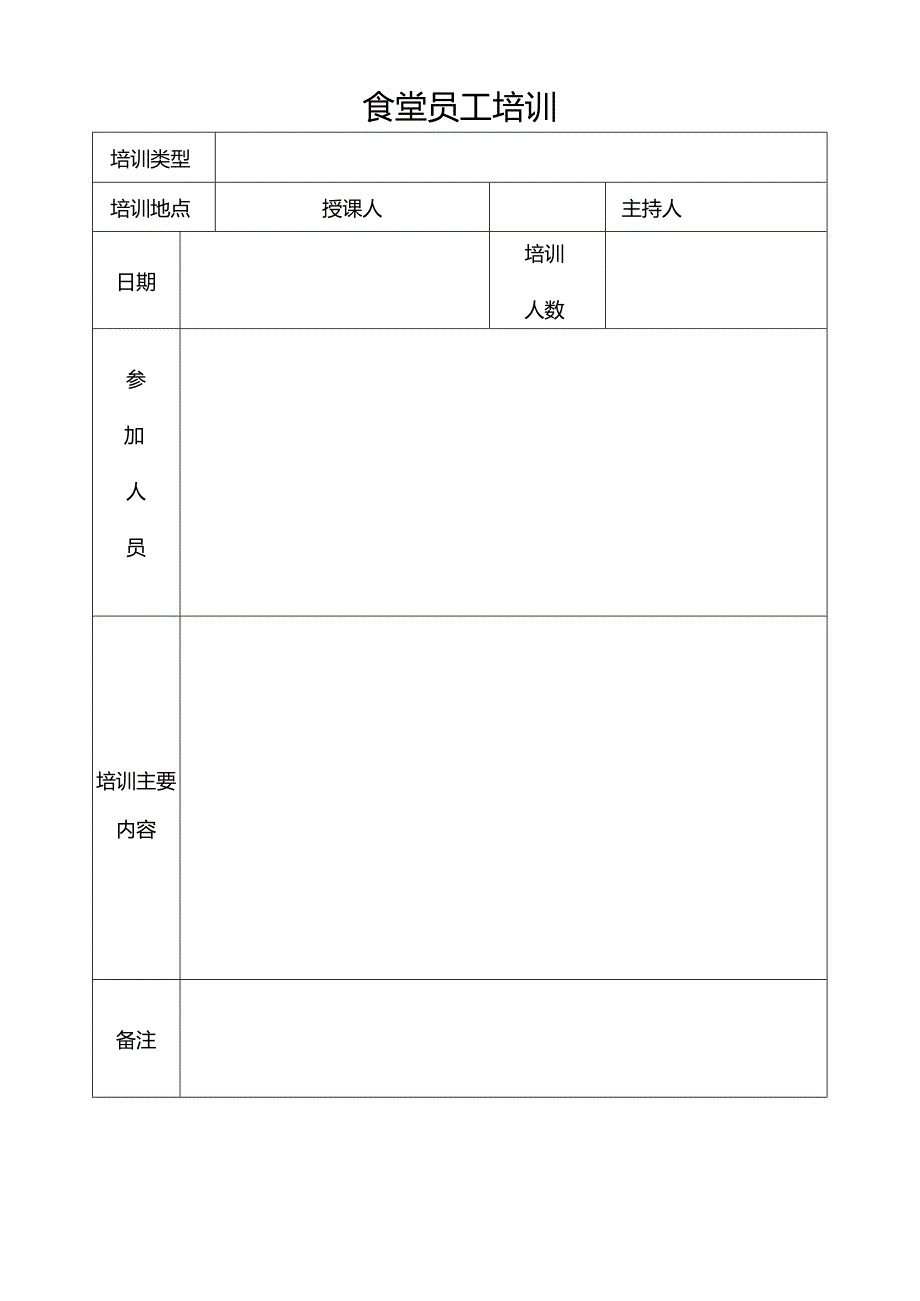 食堂员工培训记录.docx_第1页