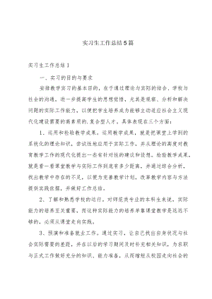 实习生工作总结5篇.docx