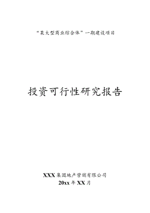 某大型商业综合体投资可行性研究报告.docx