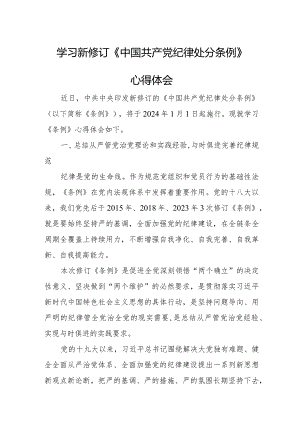 党员干部学习新修订《中国共产党纪律处分条例》心得体会 （4份）.docx