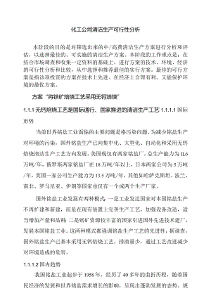 化工公司清洁生产可行性分析.docx