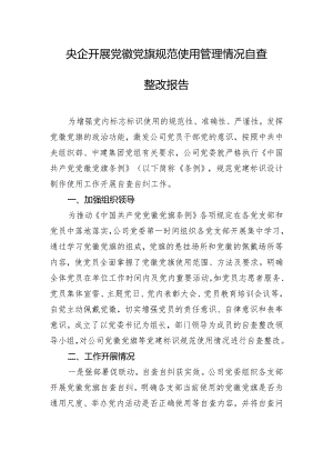 央企开展党徽党旗规范使用管理情况自查整改报告.docx