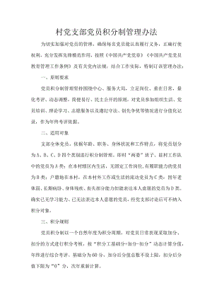 村党支部党员积分制管理办法.docx