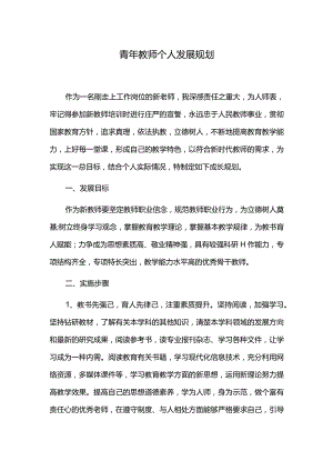 青年教师个人发展规划.docx