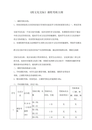 《跨文化交际》课程考核大纲.docx