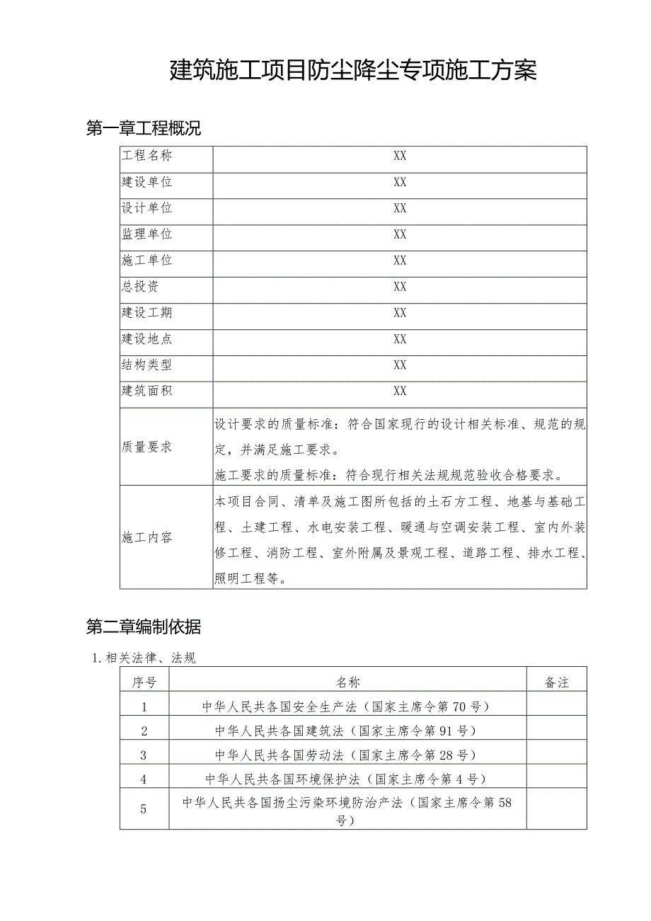 建筑施工项目防尘降尘施工方案.docx_第1页