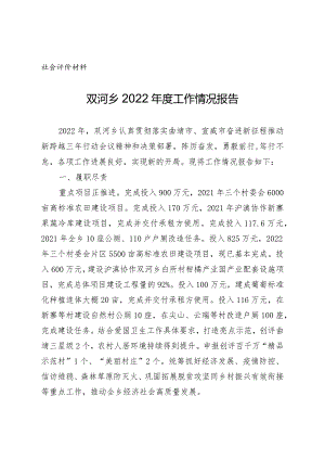 社会评价材料双河乡2022年度工作情况报告.docx