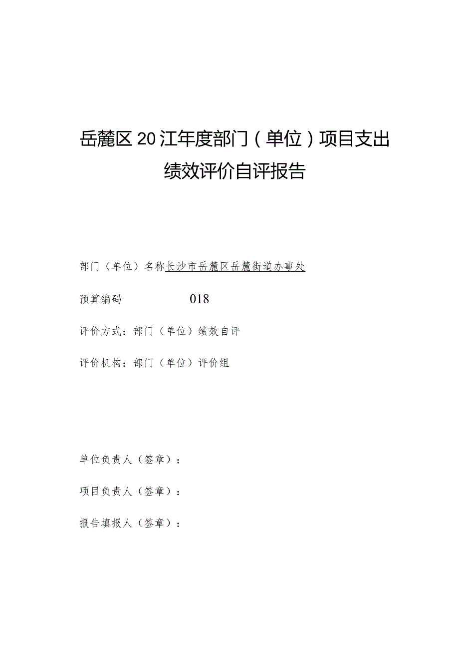 岳麓区2021年度部门单位项目支出绩效评价自评报告.docx_第1页