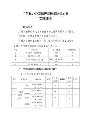 广东省办公家具产品质量监督抽查实施细则.docx