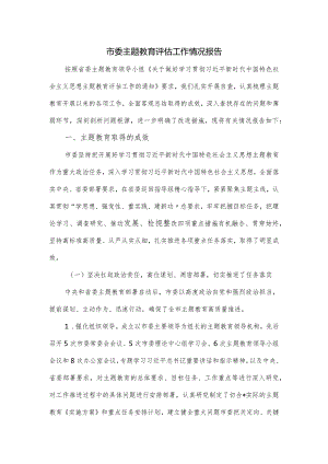 市委主题教育评估工作情况报告.docx