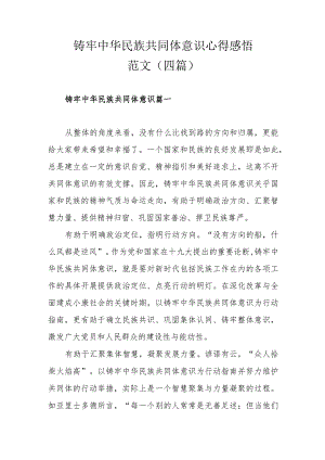 铸牢中华民族共同体意识心得感悟范文（四篇）.docx