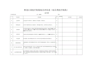 黑龙江省医疗机构综合评估表综合类医疗机构6I参考样表.docx