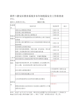 静安区教育系统岁末年初校园安全工作检查表.docx