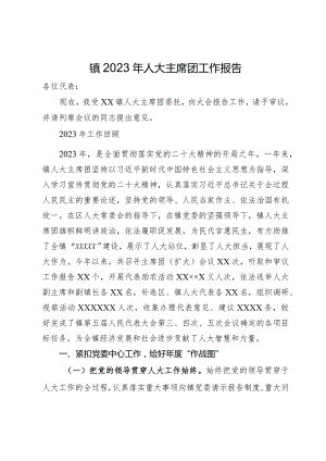 镇2023年人大主席团工作报告.docx