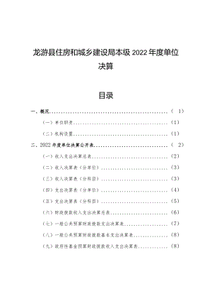 龙游县住房和城乡建设局本级2022年度单位决算目录.docx