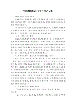 乡镇效能建设自查报告（精选3篇）.docx