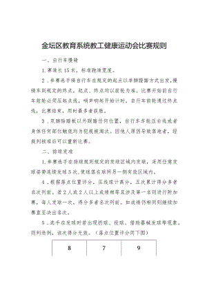 金坛区教育系统教工健康运动会比赛规则.docx