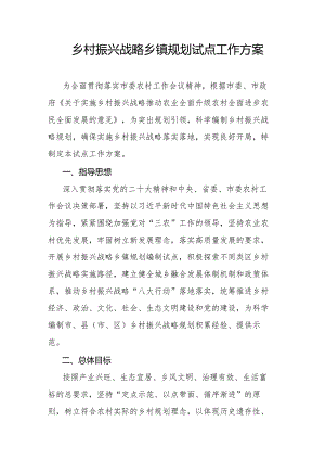 乡村振兴战略乡镇规划试点工作方案.docx