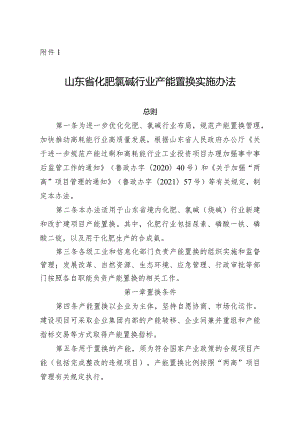 山东省化肥氯碱行业产能置换实施办法.docx