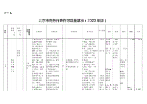 北京市商务行政许可裁量基准（2023年版）.docx