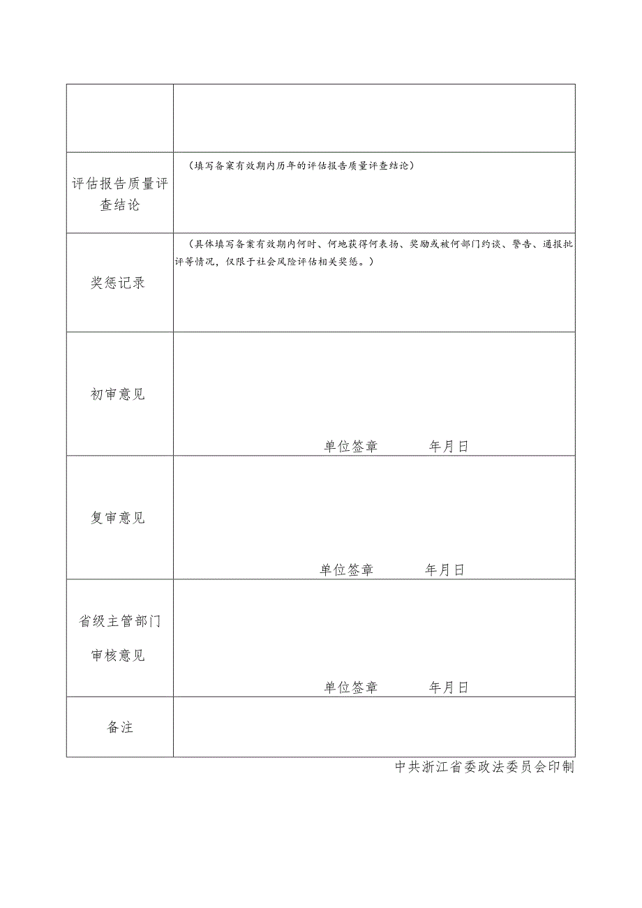 浙江省重大决策社会风险评估机构报备续期申请表.docx_第2页