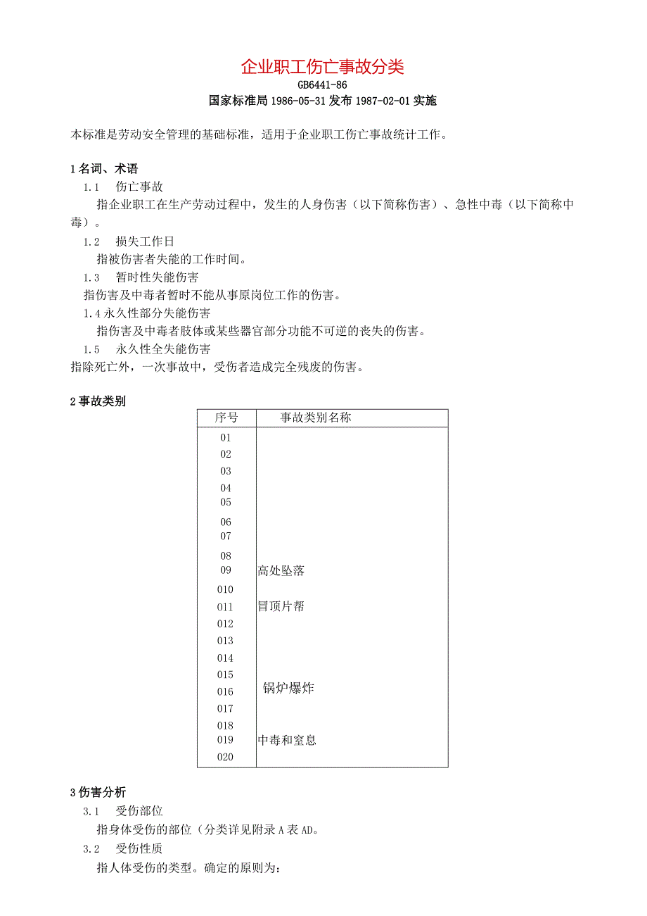 GB6441-1986企业职工伤亡事故分类.docx_第1页