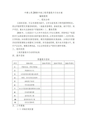 中建七局有限公司2018年度质量提升行动方案编制提纲.docx