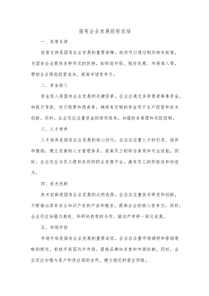 国有企业发展经验总结.docx