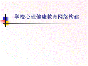 学校心理健康教育网络构建.ppt