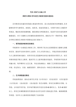 XX市第X实验小学2023-2024学年度艺术教育发展年度报告（2024年）.docx