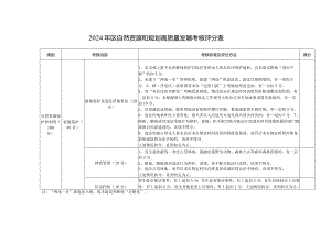 2024年区自然资源和规划高质量发展考核评分表.docx