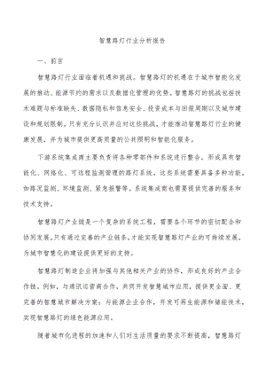 智慧路灯行业分析报告.docx