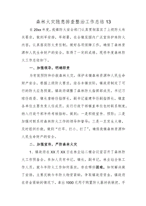 森林火灾隐患排查整治工作总结13.docx