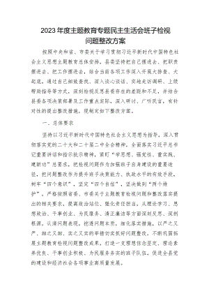 （会后）2023年度主题教育专题民主生活会检视问题整改方案9200字.docx