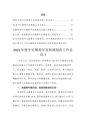 2023年度中长期青年发展规划工作汇报总结（6篇）.docx