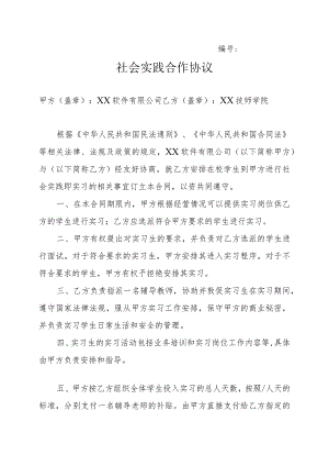 社会实践合作协议（2023年XX软件有限公司与XX技师学院）.docx