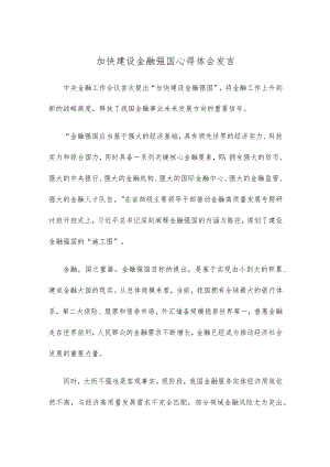 加快建设金融强国心得体会发言.docx